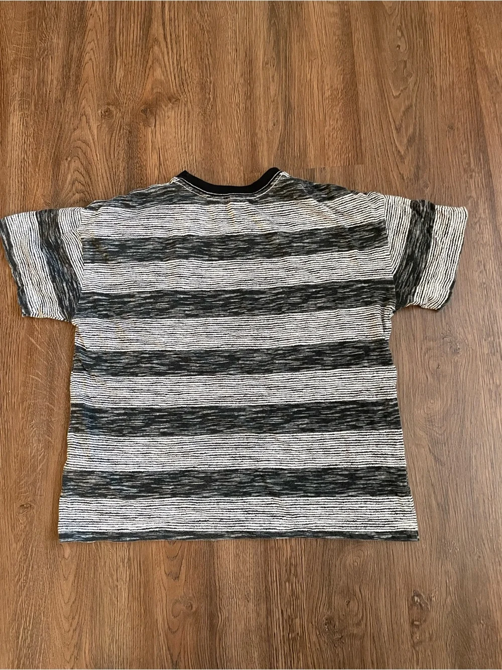 Old Navy Short Sleeve Striped Pocket T-Shirt Boys Size L 10/12 Black White